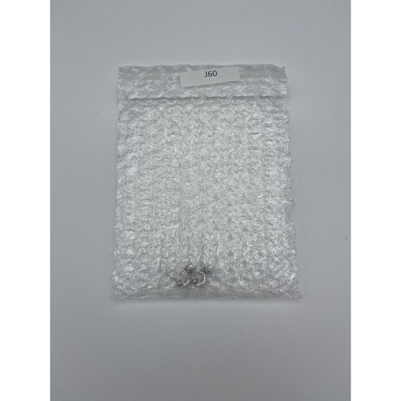 Silver Tone & Pearl Drop Earrings Scroll Design Classic Dainty - Picture 7 of 7